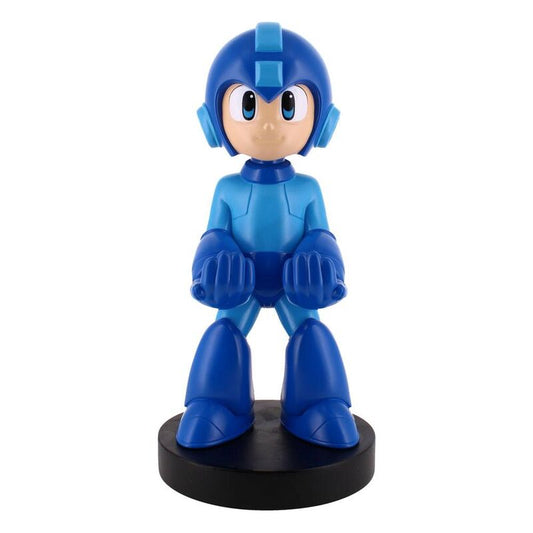 Soporte Cable Guy de Mega Man azul sobre base negra - 2