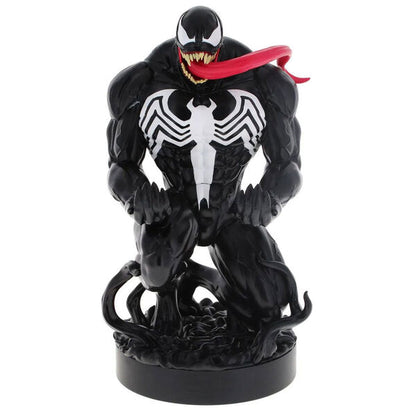 Soporte Cable Guy de Venom Marvel en negro con emblema de araña blanco y lengua roja