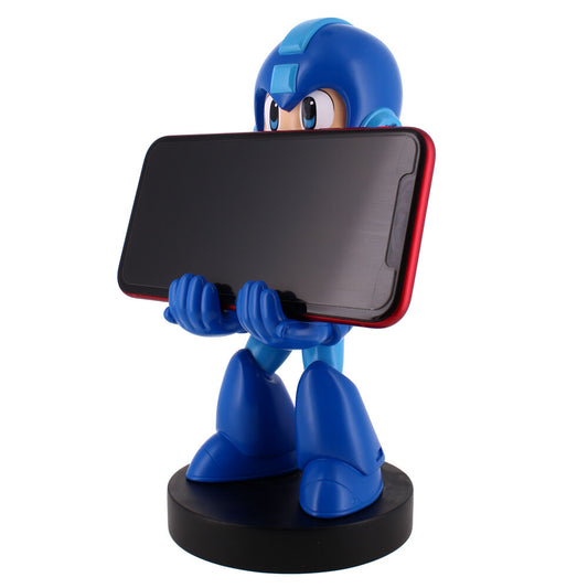 Soporte Cable Guy de Mega Man azul sobre base negra - 6