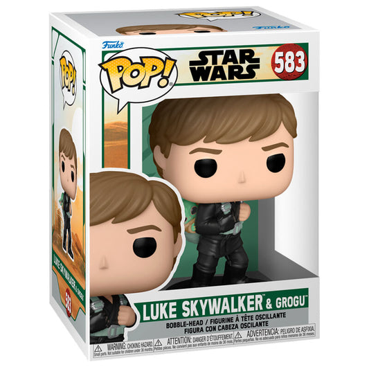 Figura Funko POP! Star Wars de Luke Skywalker y Grogu en caja