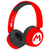 Auriculares infantiles inalámbricos rojos y negros de Super Mario Bros