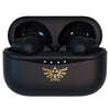 Auriculares inalámbricos negros The Legend of Zelda con estuche y emblema dorado