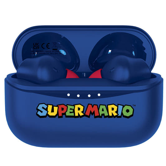 Auriculares inalámbricos azules de Super Mario con estuche de carga - 2