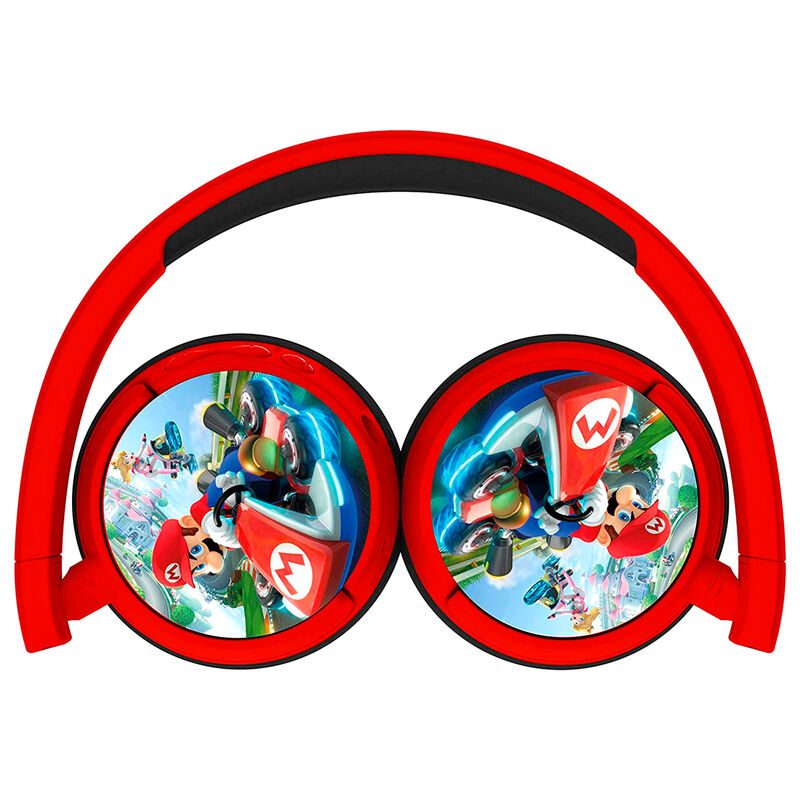 Auriculares infantiles inalámbricos rojos y negros de Mario Kart - 3