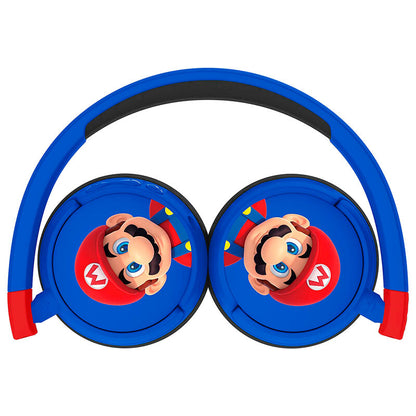 Auriculares infantiles inalámbricos Super Mario Bros azules con diseño de Mario - 3