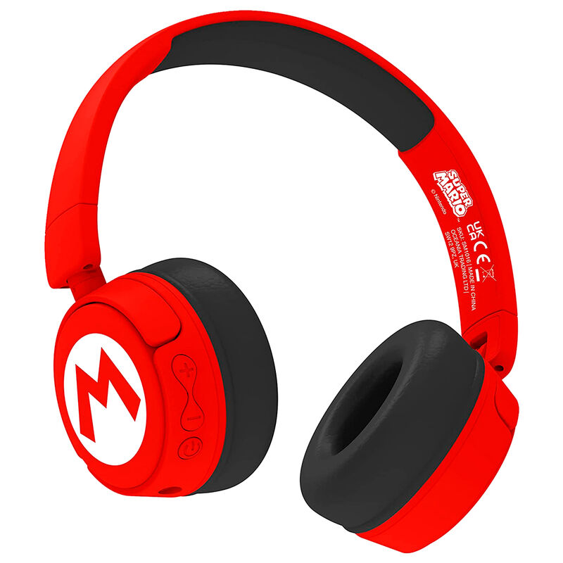 Auriculares infantiles inalámbricos rojos y negros de Super Mario Bros - 4