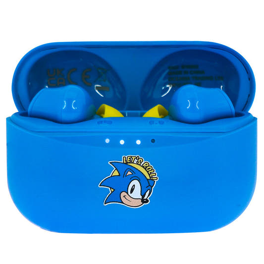 Auriculares inalámbricos TWS de Sonic the Hedgehog con estuche azul