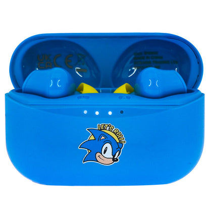 Auriculares inalámbricos TWS de Sonic the Hedgehog con estuche azul
