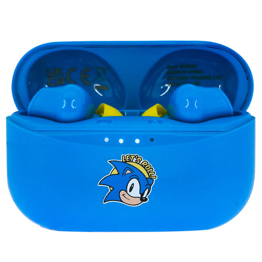 Auriculares inalámbricos TWS de Sonic the Hedgehog con estuche azul
