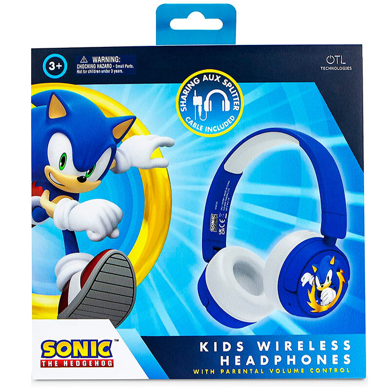 Auriculares infantiles inalámbricos azules y blancos de Sonic the Hedgehog - 6
