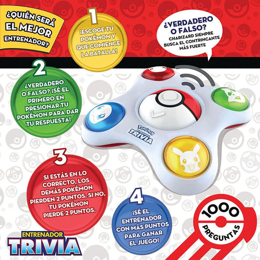 Juego de mesa Pokémon Entrenador Trivia con pulsadores de colores - 3