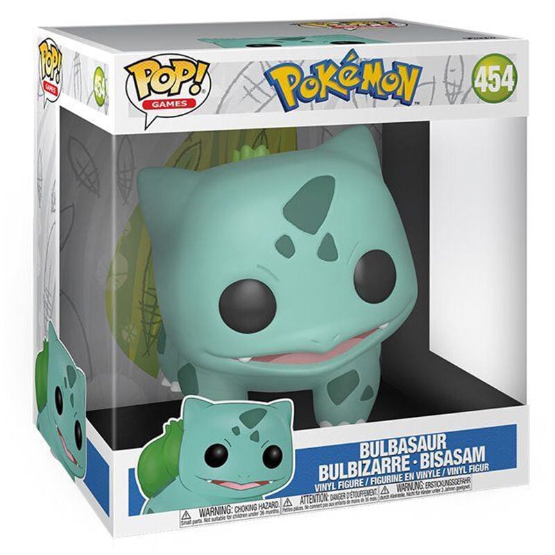 Figura Funko POP! Pokémon Bulbasaur de 25 cm en caja con ventana