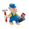 Figura BULLYLAND de cerdito de Los 3 Cerditos con martillo y caja de herramientas