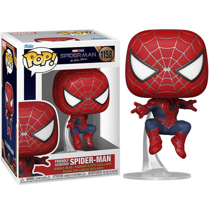 Figura Funko POP! de Spider-Man de No Way Home sobre soporte transparente - 3