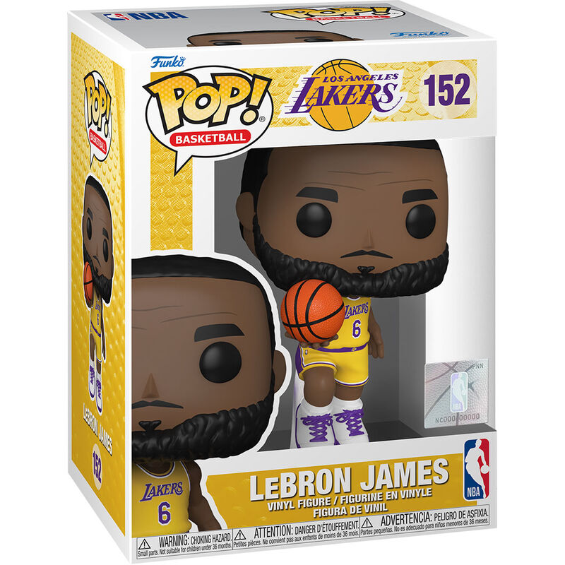 Figura Funko POP! de LeBron James con uniforme de Los Angeles Lakers y balón - 2