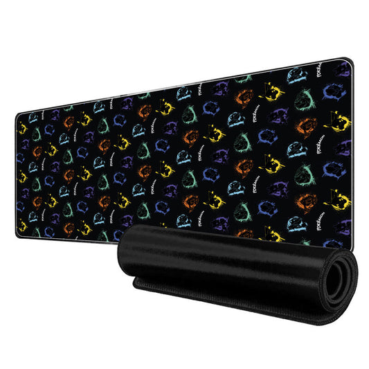 Alfombrilla gaming Pokémon negra con estampado multicolor - 2
