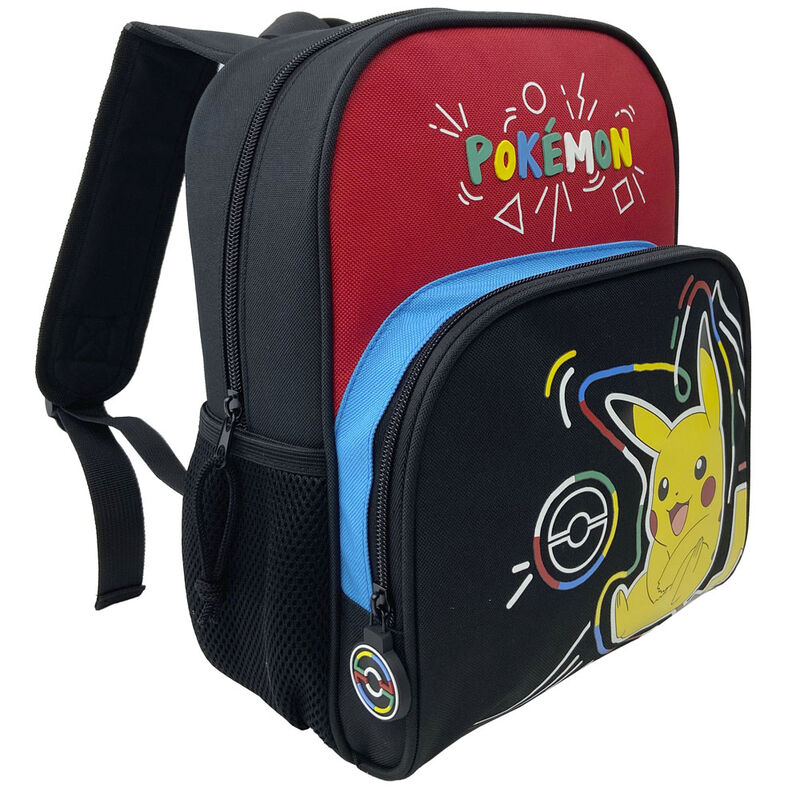 Mochila Pokémon Pikachu negra y roja de 30 cm - 2