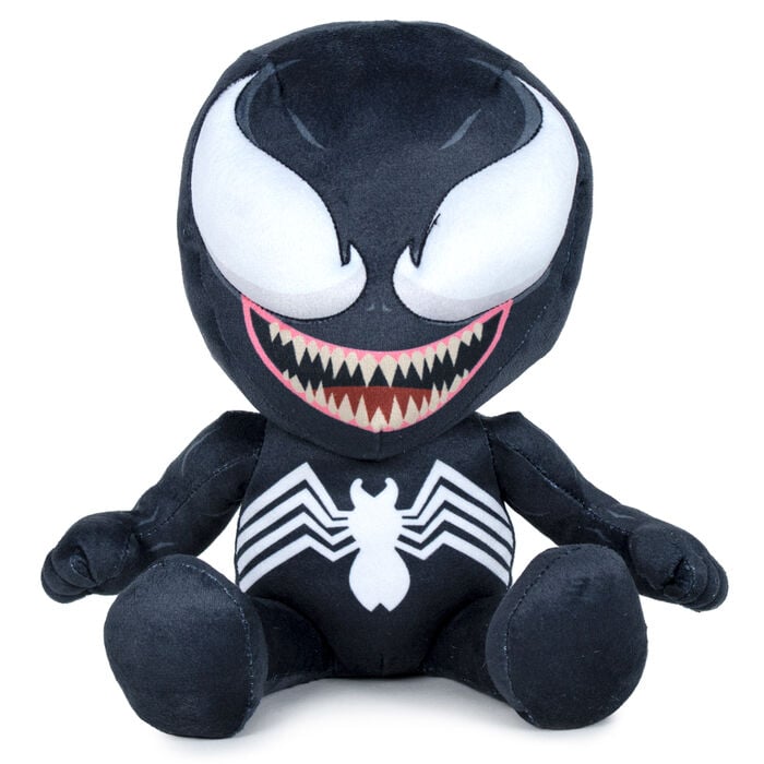 Peluche negro de Venom Marvel de 30 cm con emblema de araña