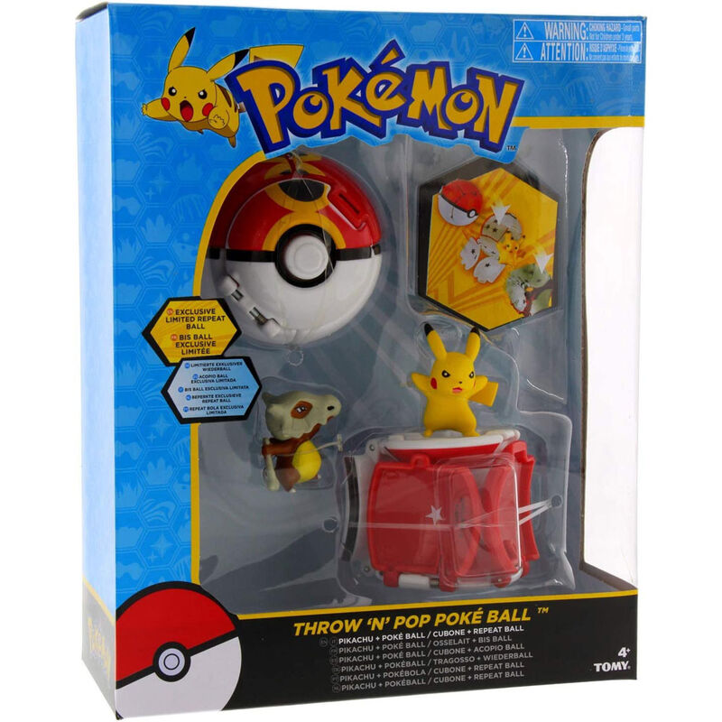Blíster TOMY Pokémon Throw ’N Pop con Poké Ball, Pikachu y Cubone
