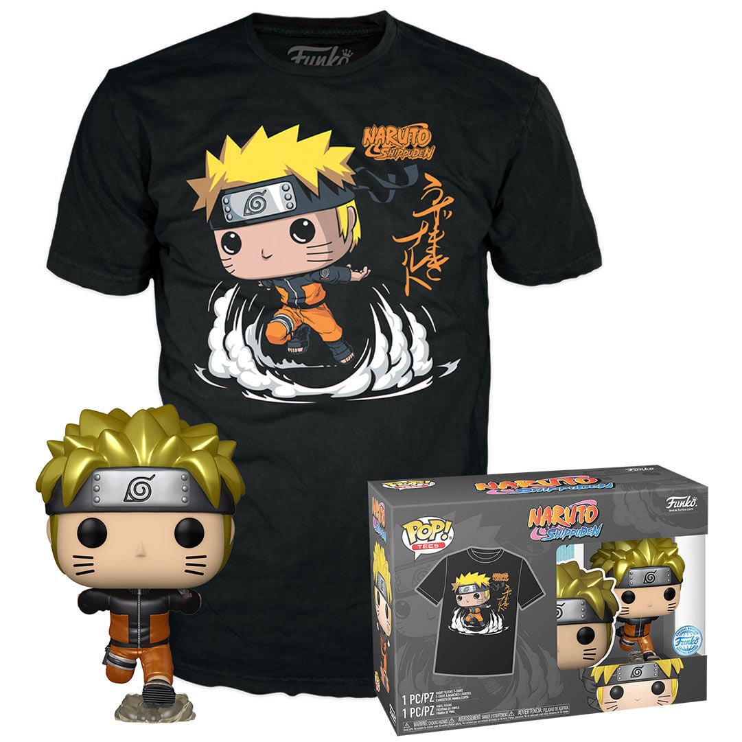 Set Funko Naruto Shippuden con camiseta negra y figura POP de Naruto - 11