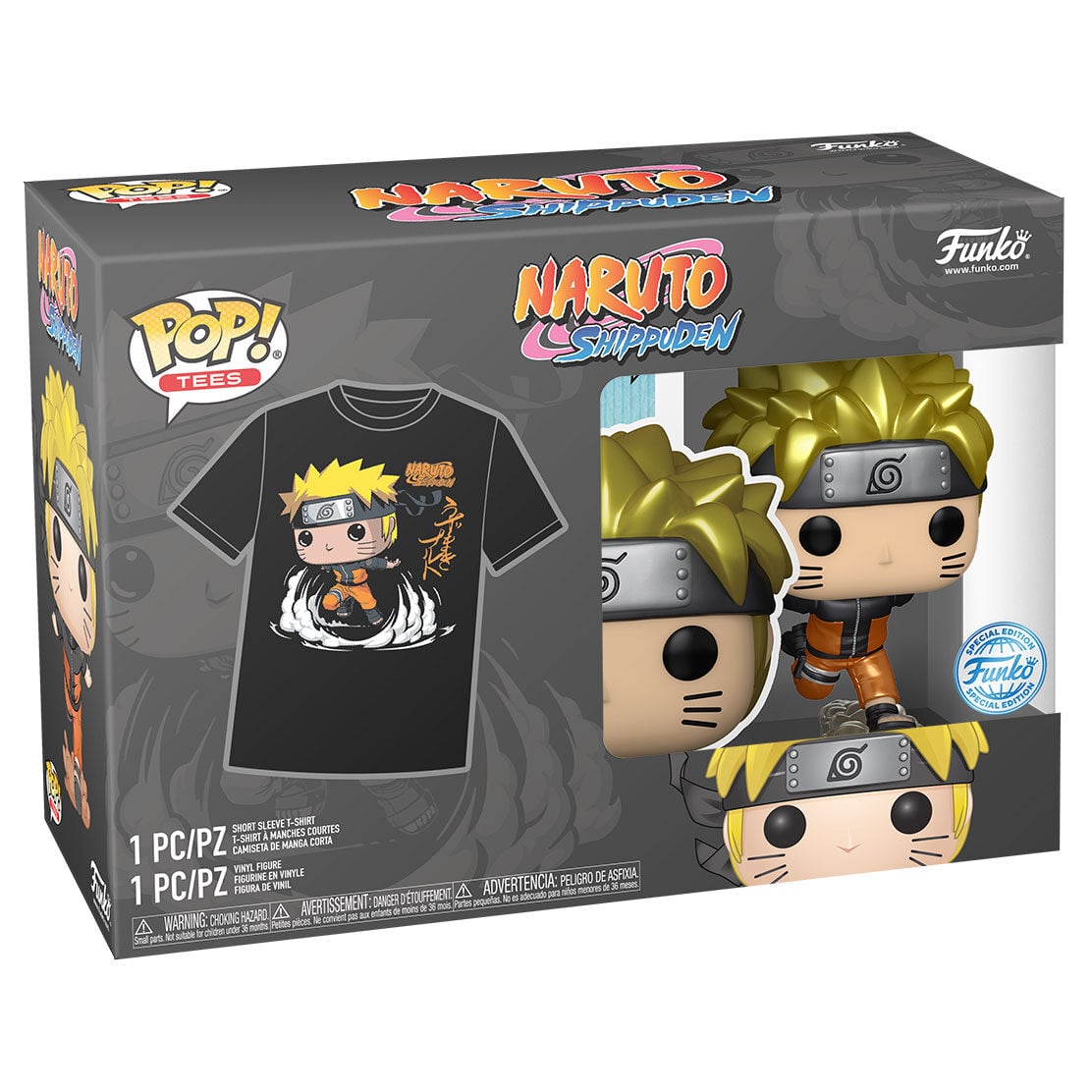 Set Funko Naruto Shippuden con camiseta negra y figura POP de Naruto - 14
