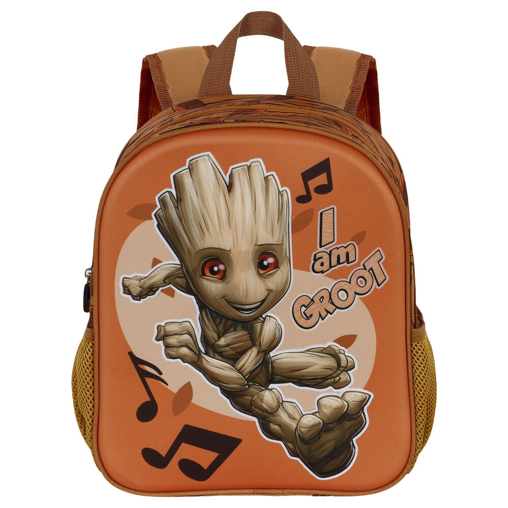Mochila 3D de Groot Marvel en color marrón anaranjado