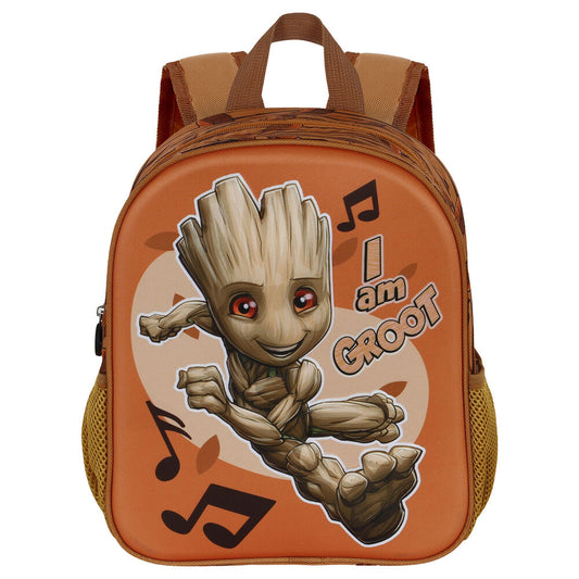 Mochila 3D de Groot Marvel en color marrón anaranjado