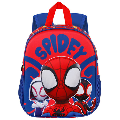Mochila 3D infantil de Spidey Marvel en rojo y azul