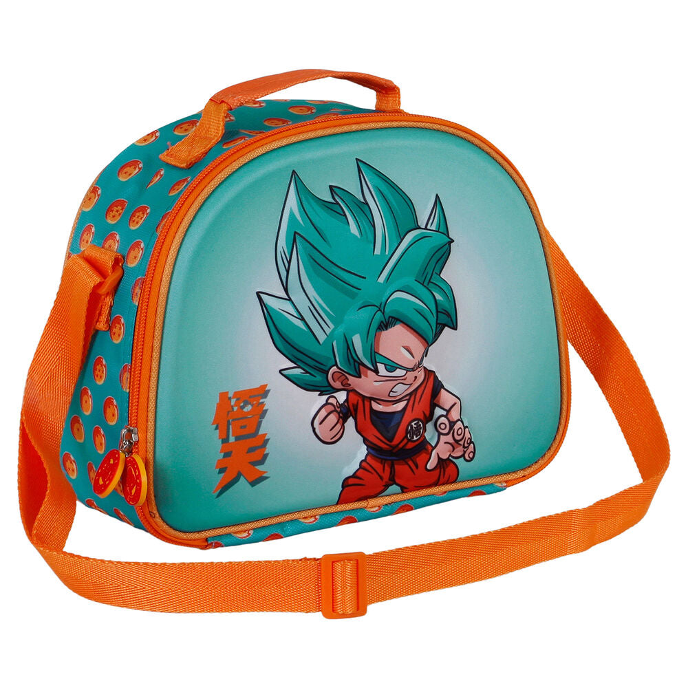 Bolsa portameriendas 3D azul de Dragon Ball con correa naranja - 2