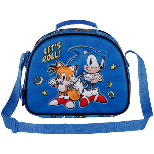 Bolsa portameriendas 3D azul de Sonic y Tails