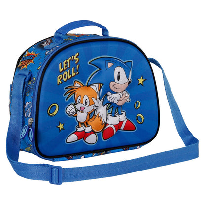 Bolsa portameriendas 3D azul de Sonic y Tails - 2