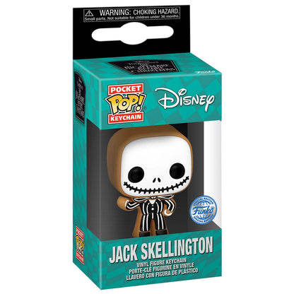 Llavero Funko Pocket POP de Jack Skellington Gingerbread en su caja