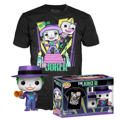 Set FUNKO POP! The Joker con camiseta negra y figura metallic