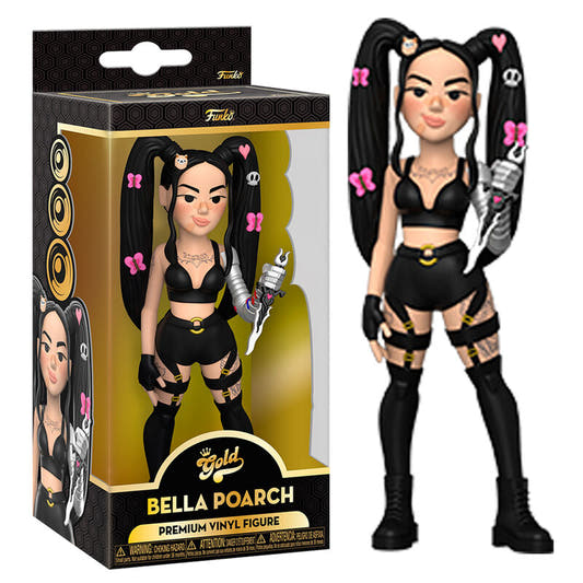 Figura FUNKO Vinyl Gold de Bella Poarch con coletas negras y espada - 3