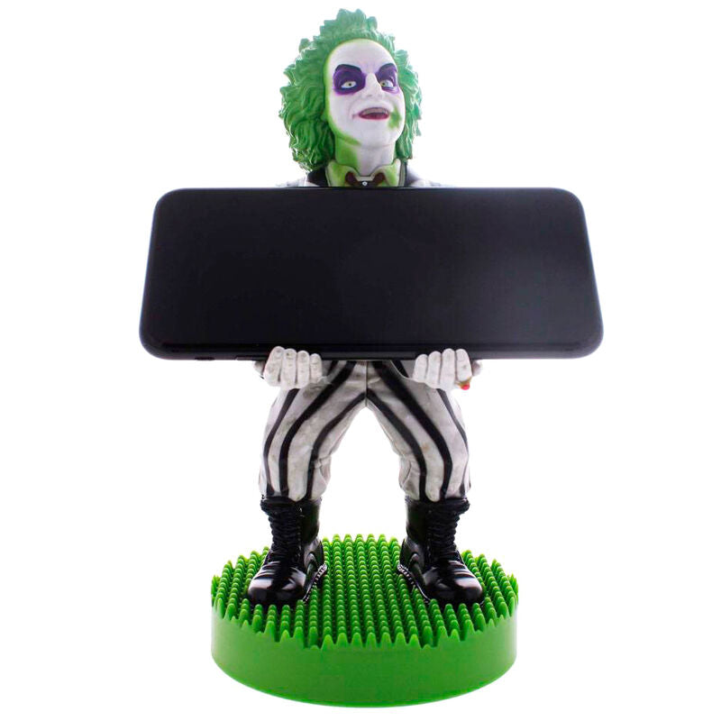 Soporte Cable Guy de Beetlejuice con traje a rayas y base verde - 3