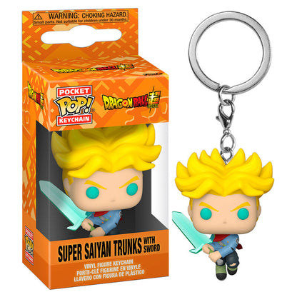 Llavero Funko Pocket Pop! de Trunks Super Saiyan con espada en caja - 3