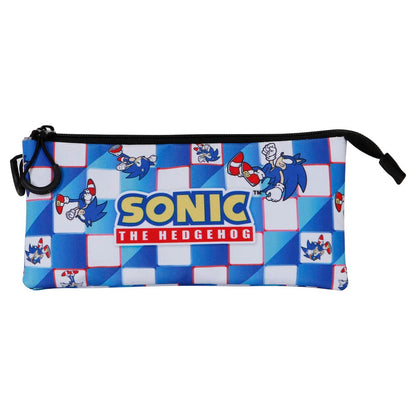 Portatodo triple azul de Sonic The Hedgehog con tres compartimentos - 4