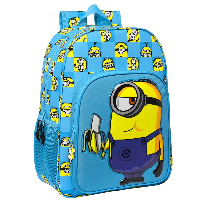 Mochila azul SAFTA Minions Minionstatic con bolsillo frontal