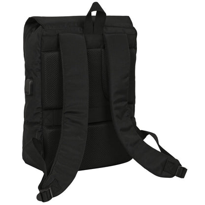 Mochila negra Mickey Disney con solapa frontal y USB - 2
