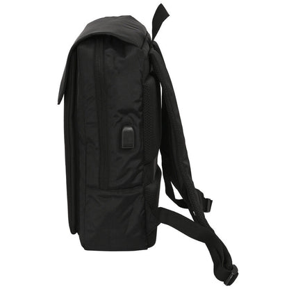 Mochila negra Mickey Disney con solapa frontal y USB - 3