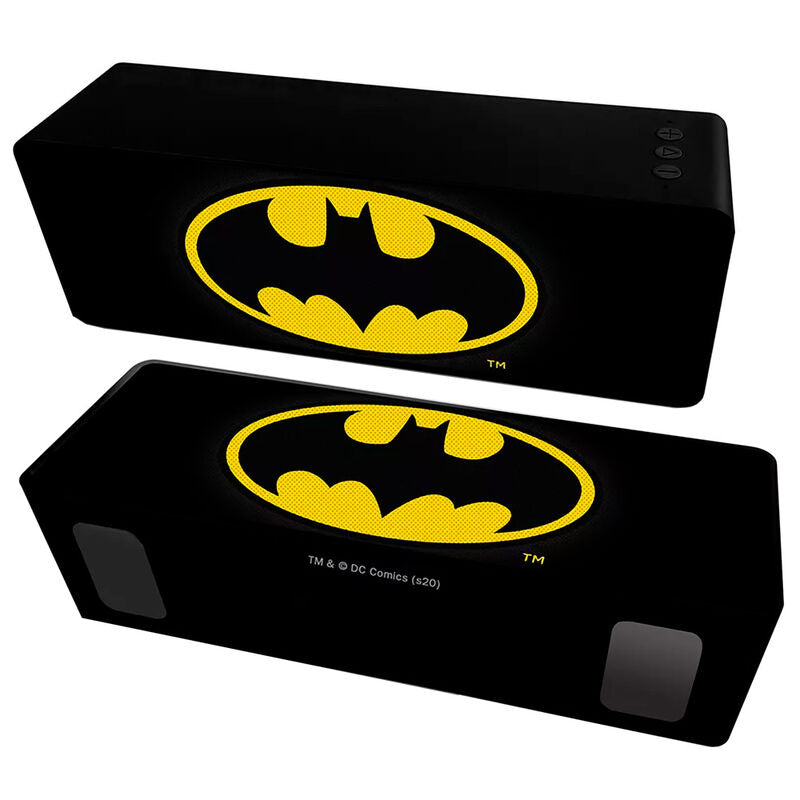Altavoz portátil negro Batman DC Comics con emblema amarillo