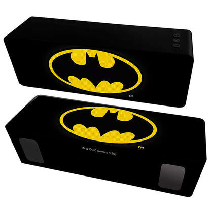 Altavoz portátil negro Batman DC Comics con emblema amarillo