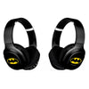Auriculares inalámbricos negros Batman DC Comics con logotipo amarillo