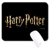 Alfombrilla de ratón negra Harry Potter con logotipo dorado