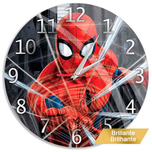 Reloj de pared Spider-Man Marvel con esfera brillante