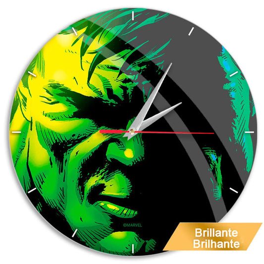 Reloj de pared Hulk Marvel con esfera verde y negra