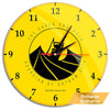 Reloj de pared amarillo de Batman DC Comics con esfera brillante