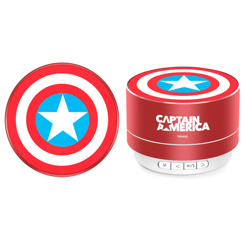 Altavoz inalámbrico rojo de Capitán América Marvel con escudo - 2
