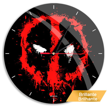 Reloj de pared Deadpool Marvel negro y rojo de 30,5 cm
