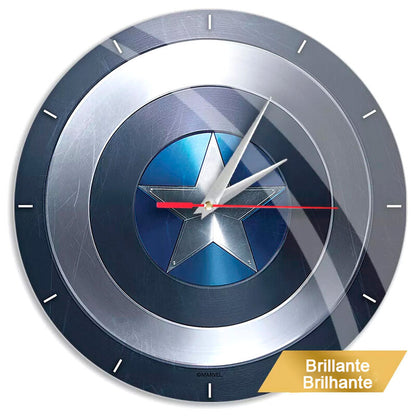 Reloj de pared Marvel de Capitán América con esfera inspirada en su escudo